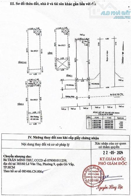 Bán Nhà hẻm 385/60 Lê Văn Thọ, Phường 9, Gò Vấp, Hẻm 6m thông, 4x16m, - 2