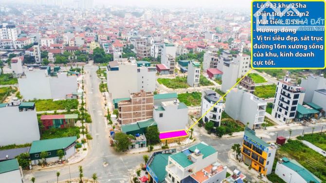 Bán 52.9m2 đất DV khu 25ha, vị trí siêu đỉnh lô áp góc sát trục đường 16m kinh doanh