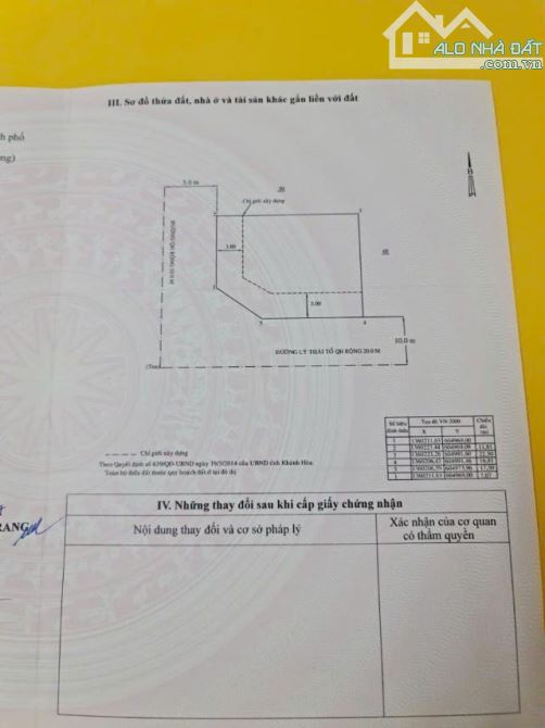 Bán lô góc 2 mặt tiền đường chính Lý Thái Tổ biển Vĩnh Hoà Nha Trang chỉ 60tr/m2 - 2