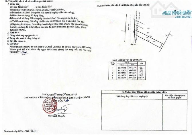 Bán gấp lô đất ở Thị Trấn Củ Chi mặt tiền đường Tỉnh Lộ 8 có 104m2 GIÁ 1TY1 - 3