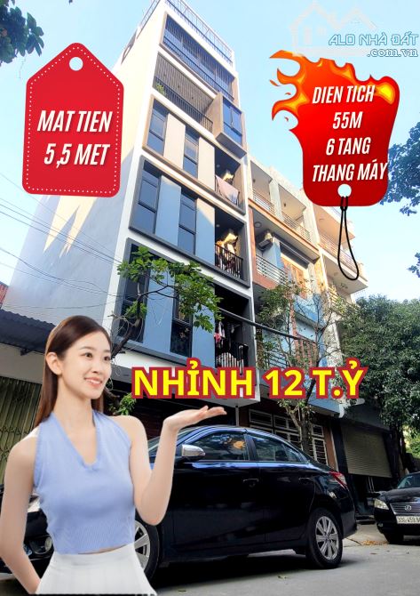 BÁN NHÀ PL VĂN QUÁN 55M X 6 TẦNG THANG MÁY, MT 5,5M, Ô TÔ TRÁNH ĐỖ NGÀY ĐÊM, 12,5 TỶ