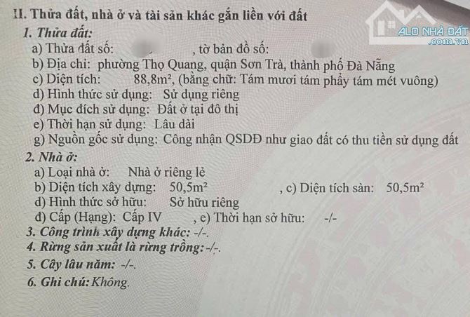 Bán nhà C4 kiệt OTO Bình Than, Sơn Trà. - 1