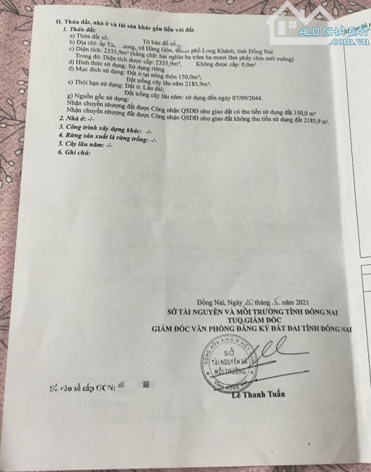 BÁN GẤP 2,3 SÀO ĐẤT PHỦ HỒNG, CÓ THỔ CƯ GẦN HỒ SINH THÁI GIÁ 3,05 TỶ, TP LONG KHÁNH - 1