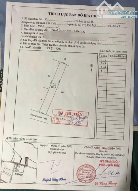 Ngộp nặng cần bán đất 12x87m 995m2 100m2 TC Tóc Tiên Phú Mỹ BRVT giá chỉ 2,5 tỷ - 3