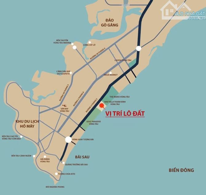 🏧MS.T6 - Bán đất BT làng du lịch CHÍ LINH sát khu Thanh Bình, Vũng Tàu.  Giá 17 tỷ - 2