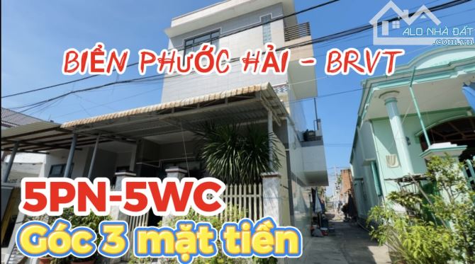 🔺Nhà 1 trệt 2 lầu 5PN góc 3 mặt tiền Trung tâm TT biển Phước Hải full nội thất giá 4tỷ