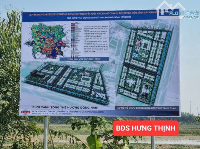 Bán 2 lô đất liền trục chính đồng nhỏ Quang Châu, giá rẻ 3,85 tỷ - 1