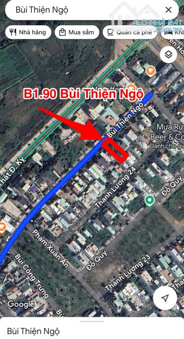 Bán đất Bùi Thiện Ngộ, Đối diện Biệt Thự, Tại Hòa Xuân, Cẩm Lệ Đà Nẵng - 1