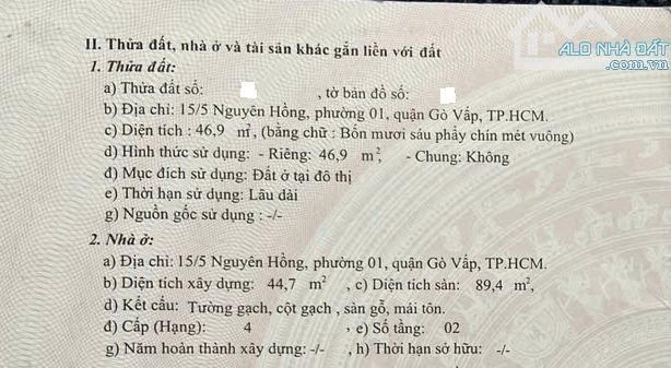 Nhà 3 tầng 3.3x17m 15/5 Nguyên Hồng 6.3 tỷ