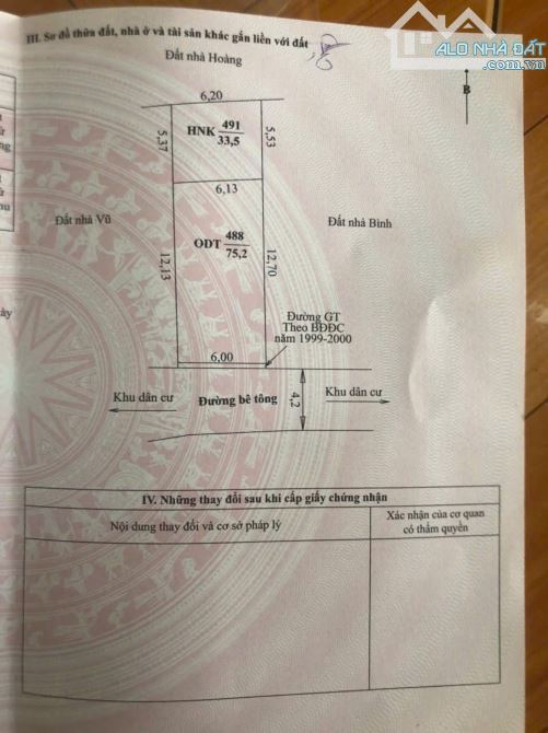 Bán đất trung tâm Mộc Châu, gần chợ đêm 108m2 có 75m2 thổ cư giá 2,2 tỷ