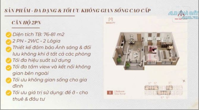 CHỈ 1,69 TỶ - DỰ ÁN CHUNG CƯ CAO CẤP MASCITY BẮC GIANG - VỊ TRÍ ĐẸP - ĐẦU TƯ TỐT - 1