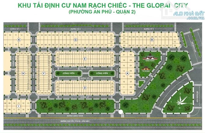 Bán đất dự án Sân Golf Rạch Chiếc An Phú Quận 2 cũ đường Đỗ Xuân Hợp (120m2) 196 tr/m2 - 1