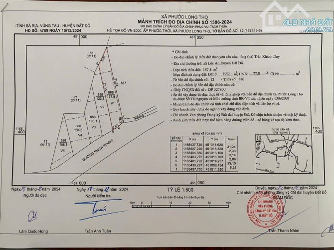 Gặp bán lô đất phước long thọ bà Rịa vũng tàu DT: 157m² giá 550 triệu - 1