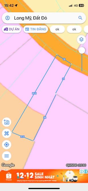 1473m2 đất Long Mỹ chỉ 3tỷ2/1000m2; mt nhựa 16m nở hậu 21.4m, ra biển 3km, QH ONT