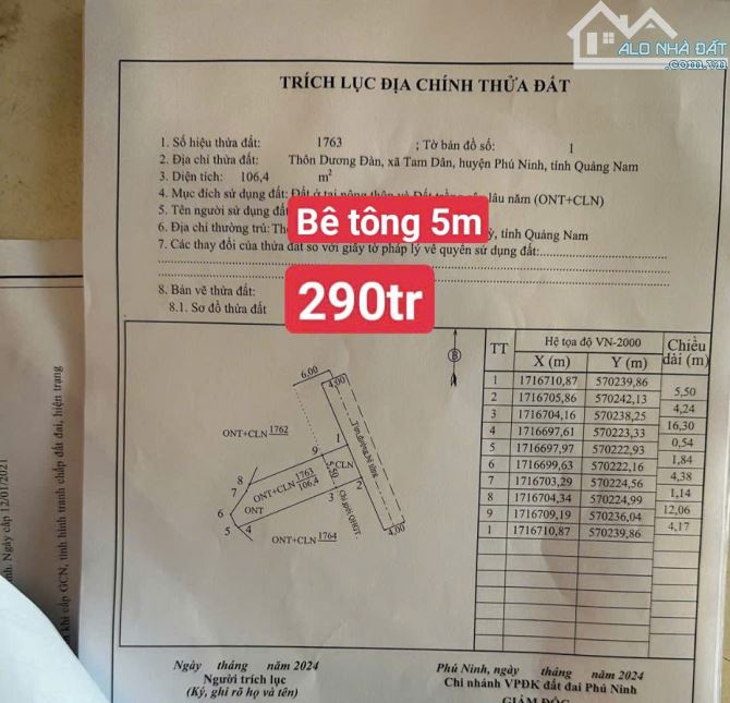 ĐẤT MẶT TIỀN BÊ TÔNG 5M TAM DÂN GIÁ CỰC RẺ - 1