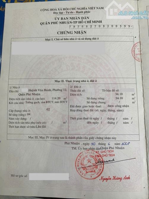 BÁN NHÀ 2 MẶT TIỀN HUỲNH VĂN BÁNH 4LẦU NGAY NGUYỄN VĂN TRỖI SÁT Q1-3 CHỈ 14,8 TỶ - 1