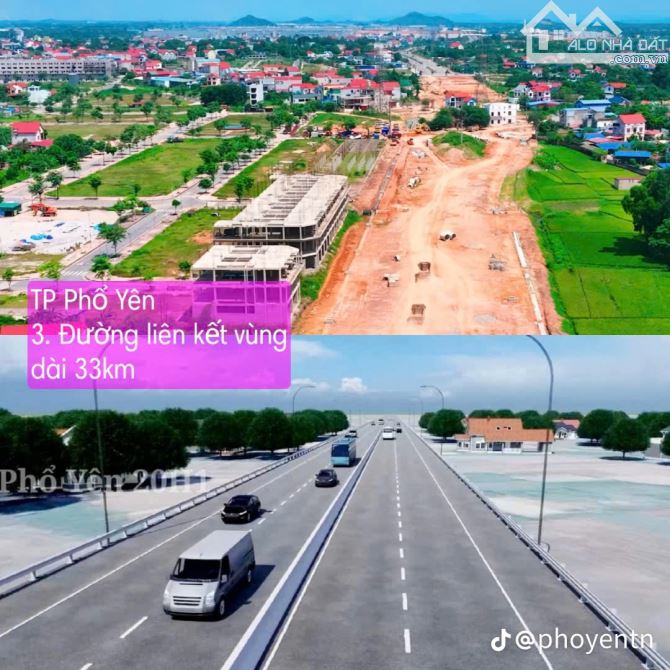 BÁN LÔ ĐẤT NGÃ 6 VÀNH ĐAI V QUẢNG TRƯỜNG VẠN XUÂN TP PHỔ YÊN DIỆN TÍCH 584M2 MT 24M GIÁ 32