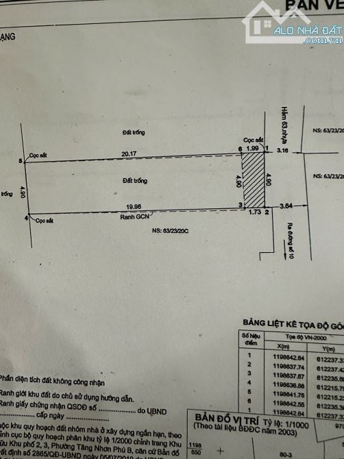 Bán nền đất thổ cư 4,9 x 22 đường 10 TNPB Q9