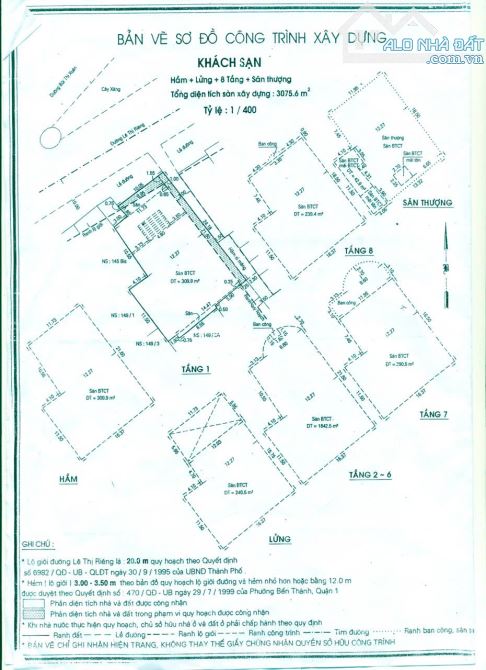 cho thuê k.sạn 62p- mt lê thị riêng,p bến thành,q1- dt: 12x23- 1 hầm+11 tầng- 900tr/th - 2