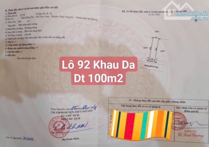 Khau Da- Thuỷ Sơn ngay mặt 359 vào vị trí siêu đẹp 100m không lỗi giá chỉ 3,x tỷ - 2