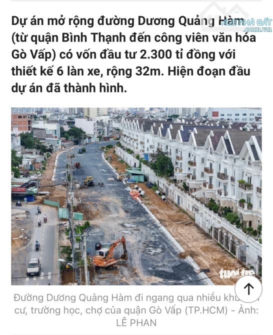 Mặt tiền Dương Quảng Hàm 32m, 5552m2( 50 x 110m ) sau lưng CityLand, Emart - 5