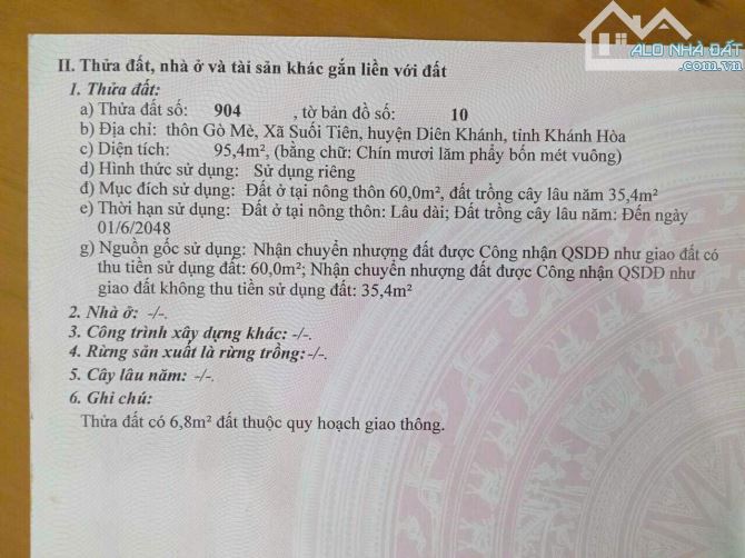 Lô đất suối tiên gần trụ sở thôn Gò Mè Đường 6m quy hoạch mở rộng 8m Đường thông  View cán