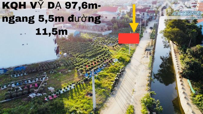 BÁN ĐẤT KQH VỸ DẠ   📍Diện tích: 97,6m² (Ngang 5,5m) 💴 Giá chỉ 27tr/1m2