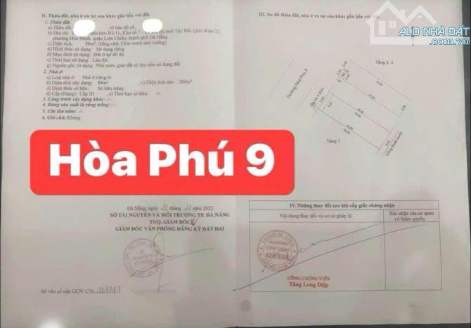 Bán nhà mặt tiền Hòa Phú 9, Hòa Minh, liên Chiểu, DT 90m2 nhà 3 tầng giá 4,95 tỷ - 1