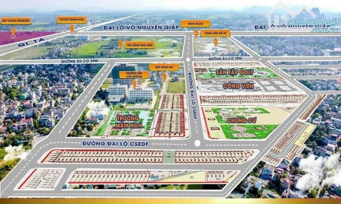 Bán Đất phân Lô AEON MALL THANH HOÁ – Đường Âu Cơ DT: 85m – GIÁ ĐẦU TƯ: Từ 28 Triệu/M2 - 3