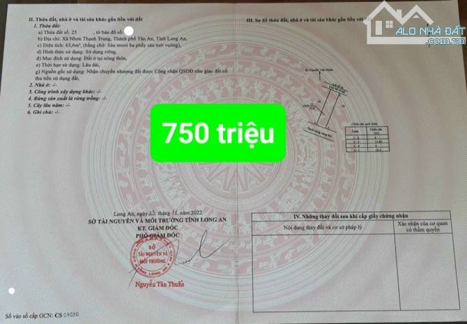 Bán nhà 2MT xã Nhơn Thạnh Trung, TP. Tân An 4x16 giá 690 Triệu - 3