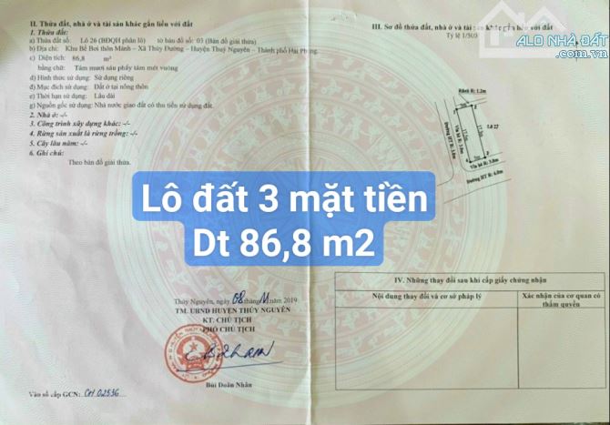 💥 Chỉnh chủ gửi bán lô đất đẹp long lanh tại khu Bể bơi thôn Mánh - Thủy Đường