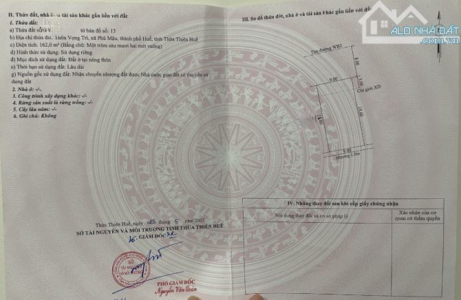 Đất Mặt Tiền đường Vọng Trì, Phú Mậu thành phố Huế