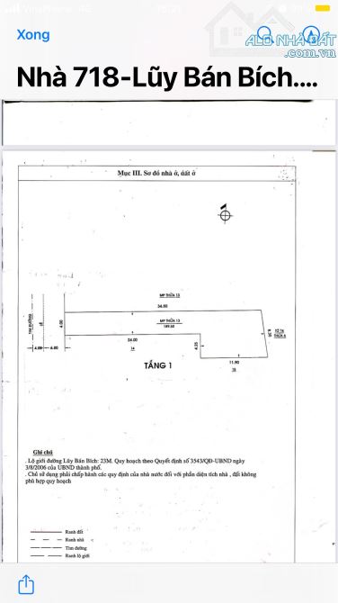 Bán Nhà Mặt Tiền 718 Luỹ Bán Bích. Gần Nút giao với Âu Cơ. Tân Phú ( 12x33 hậu 16 = 417m) - 2