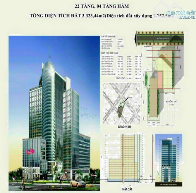 Bán nhà 161 Pasteur, phường 6, Quận 3, dt: 3323m2 giá 2100 tỷ