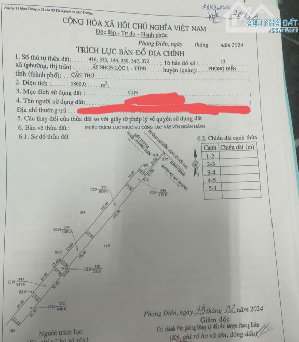 Mặt tiền Nguyễn Văn Cừ (đoạn đối diện trung tâm văn hóa  Phong Điền, DT: 17m  x 286m - 1