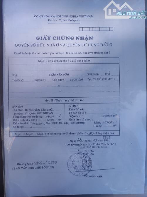 Siêu khan hiếm góc 3 MT Nguyễn Văn Trỗi-Huỳnh Văn Bánh 23x44m 3 tầng HĐT 500tr giá 650 tỷ. - 1