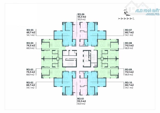 Bán chung cư Mipec City View Kiến Hưng, Hà Đông  75m2, 2 ngủ, 2 vs nhỉnh 3 tỷ - 3