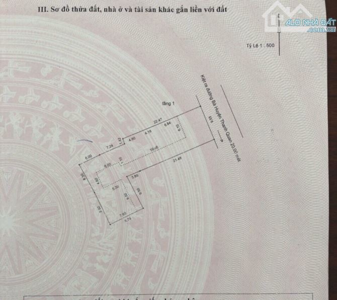 Bán lô đất kiệt ô tô CHẾ LAN VIÊN giá 60tr/m2 9.55x30=413.7m - 2
