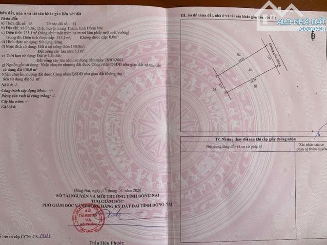 Bán lô đất phước thái  ngang 6,2 m dài gần 20 giá mềm - 1