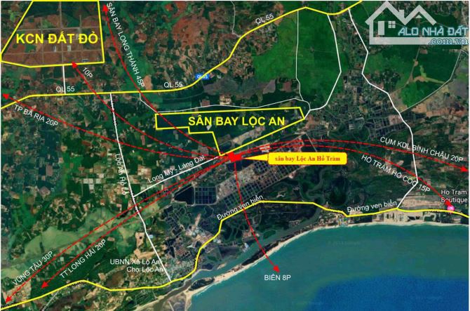 NGỘP: 1414m2 đát ngay ngã 3 sân bay Lộc An, 10m mt nở hậu 30m, 200tc, chỉ 4ty8 TL