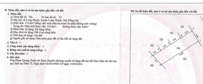 Bán Đất Gần Sân Bay Long Thành Đồng Nai 133m giá 1 tỷ 350 giá năm 2018 - 2