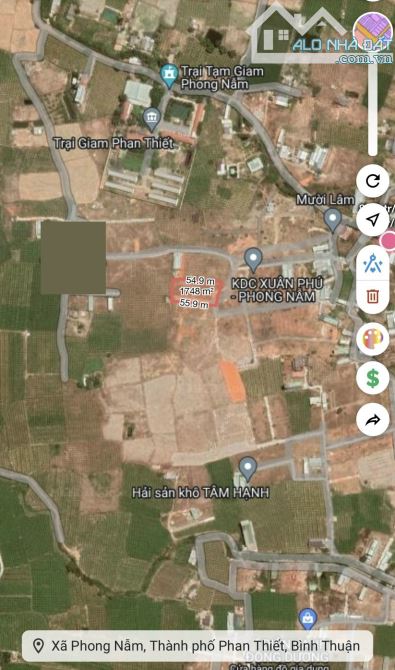 Bán lô đất 1736m2 full thổ cư xã Phong Nẫm, Tp Phan Thiết, Bình Thuận - 4