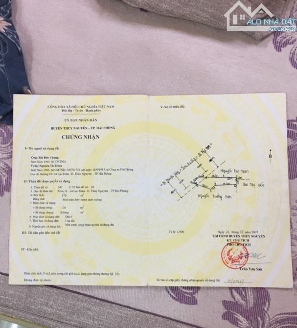 Bán đất tặng nhà mặt đường 352 Lại Xuân, Thủy Nguyên - 1