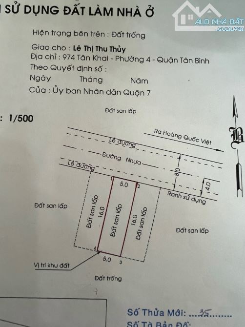 Bán đất  KDC Tạ Thị Ngọc Thảo đường Hoàng Quốc Việt,Q7. DT: 5 x 16m,giá 7.8 tỷ. - 1
