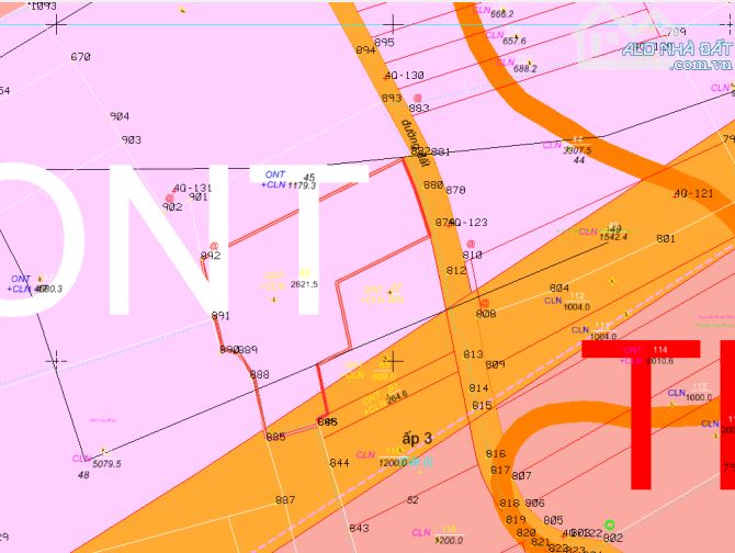 BĐS xã Long An , 2 mặt tiền đường 2621m2 có 120m2 thổ cư ngay cổng sân bay Long Thành