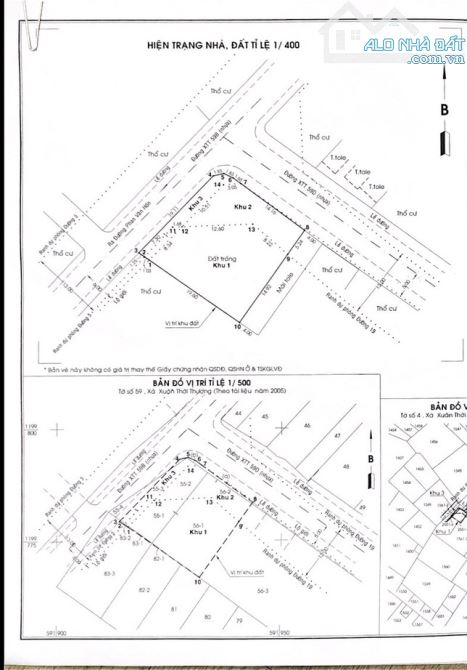 HÓC MÔN - BÁN LÔ ĐẤT GÓC 2MT KDC CHỢ ĐẠI HẢI, DT 14x20m - 1