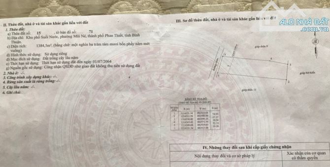 Cần Bán lô đất 1384m2 mặt tiền biển Nguyễn Cơ Thạch, Mũi Né , Thành Phố Phan Thiết - 2