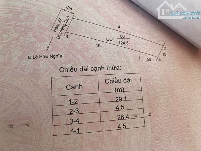 ✅ Đất thổ hẻm 27 Lê Hữu Nghĩa, phường 4, tp Tân An - đường oto - 4.5 x 29 - 1 tỷ 350 - 4