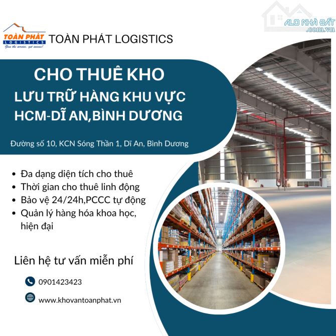 Cho thuê kho trống chứa hàng hóa, đa dạng diện tích kho