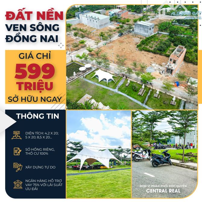 Chỉ 599tr Sở Hữu Ngay Đất Nền Ven Sông Hạ Tầng Cực Đẹp, Pháp Lý Sạch - 1